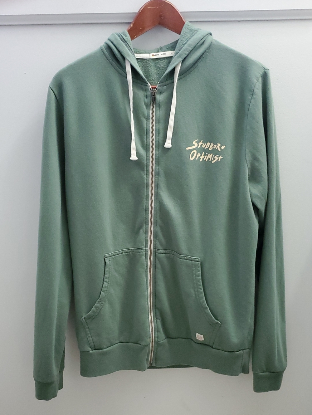 Marine Layer Afternoon Full Zip Hoodie In Sage Size Medium Customized